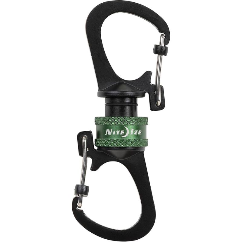SLIDERLOCK 360 MAGNETIC LOCKING DUAL CARABINER -OLIVE MOQ:4 MSBL-08-R7